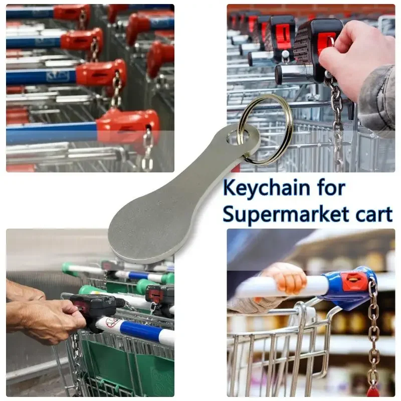 2PCS Shopping Trolley Tokens Coins For Supermarket Cart Shopping Cart Key Chains Cart Coin