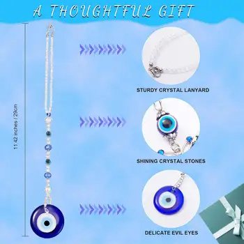 邪眼汽車掛飾 - 藍色眼睛串珠裝飾鏡面窗戶家居保護護身符 6 最佳銷售 汽車裝潢 - №5