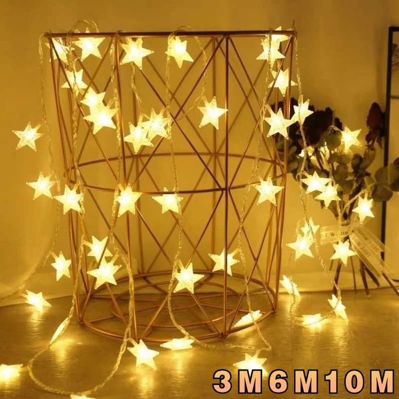 

Star LED String Lights Outdoor Xmas Tree Garland Christmas Fairy Lights New Year Party Home Wedding Garden luces led decoración