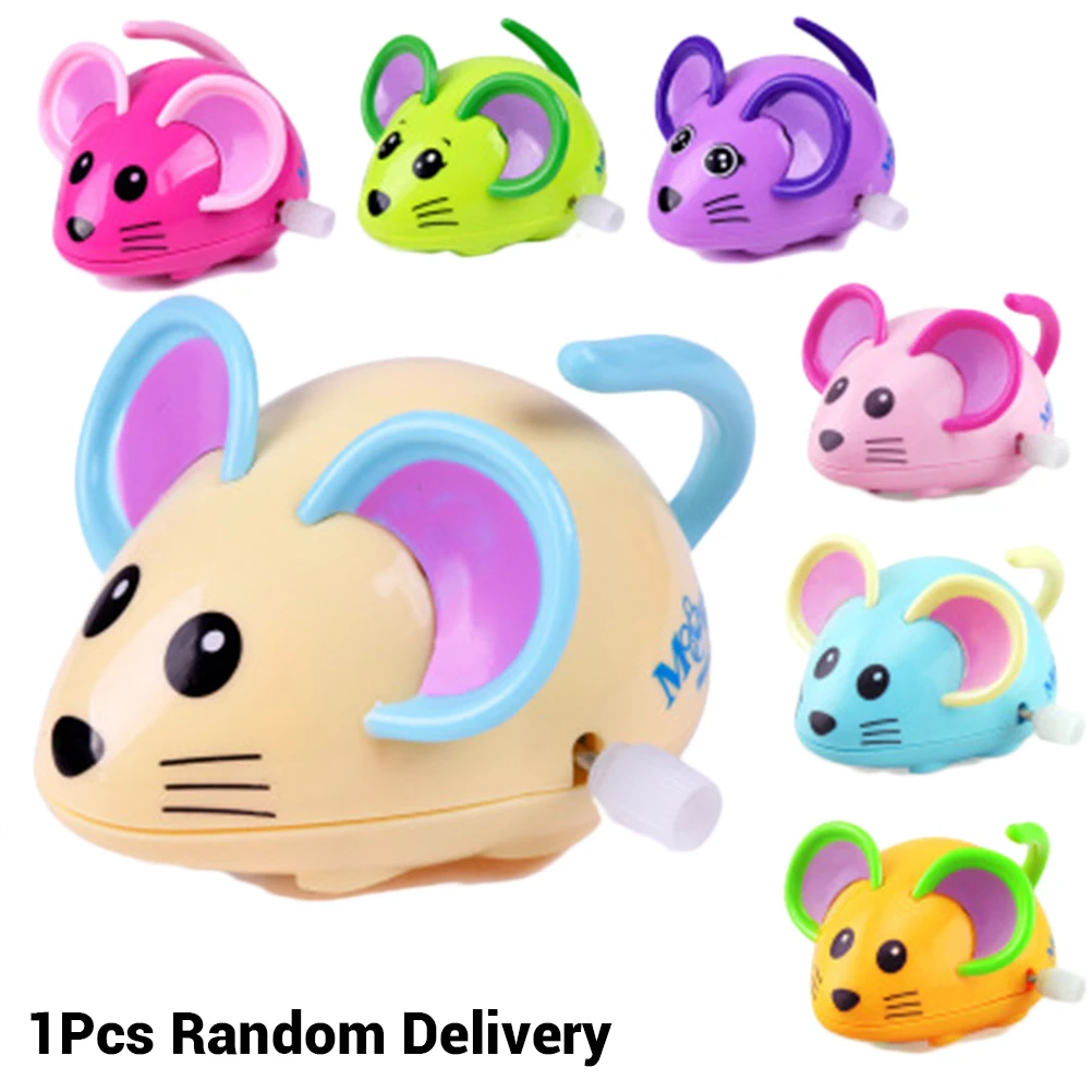 1 pc Cartoon Rat Wind Up Toy children Running Chain Clockwork Small Toys Baby First Lovely Rat Mouse Educational Toy Kids Gift