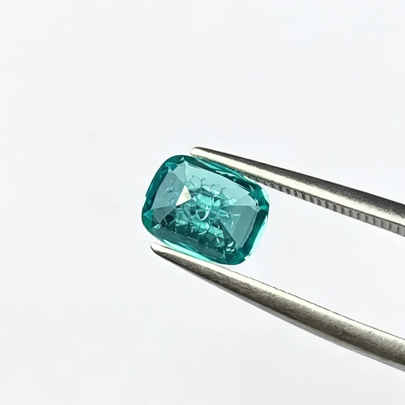 Laborgezüchteter Paraiba-Edelstein im Cushion-Schliff, zertifiziert, für DIY-Schmuckherstellung, Einlage für Ring, Halskette, Armband und Zubehör – Detail 2