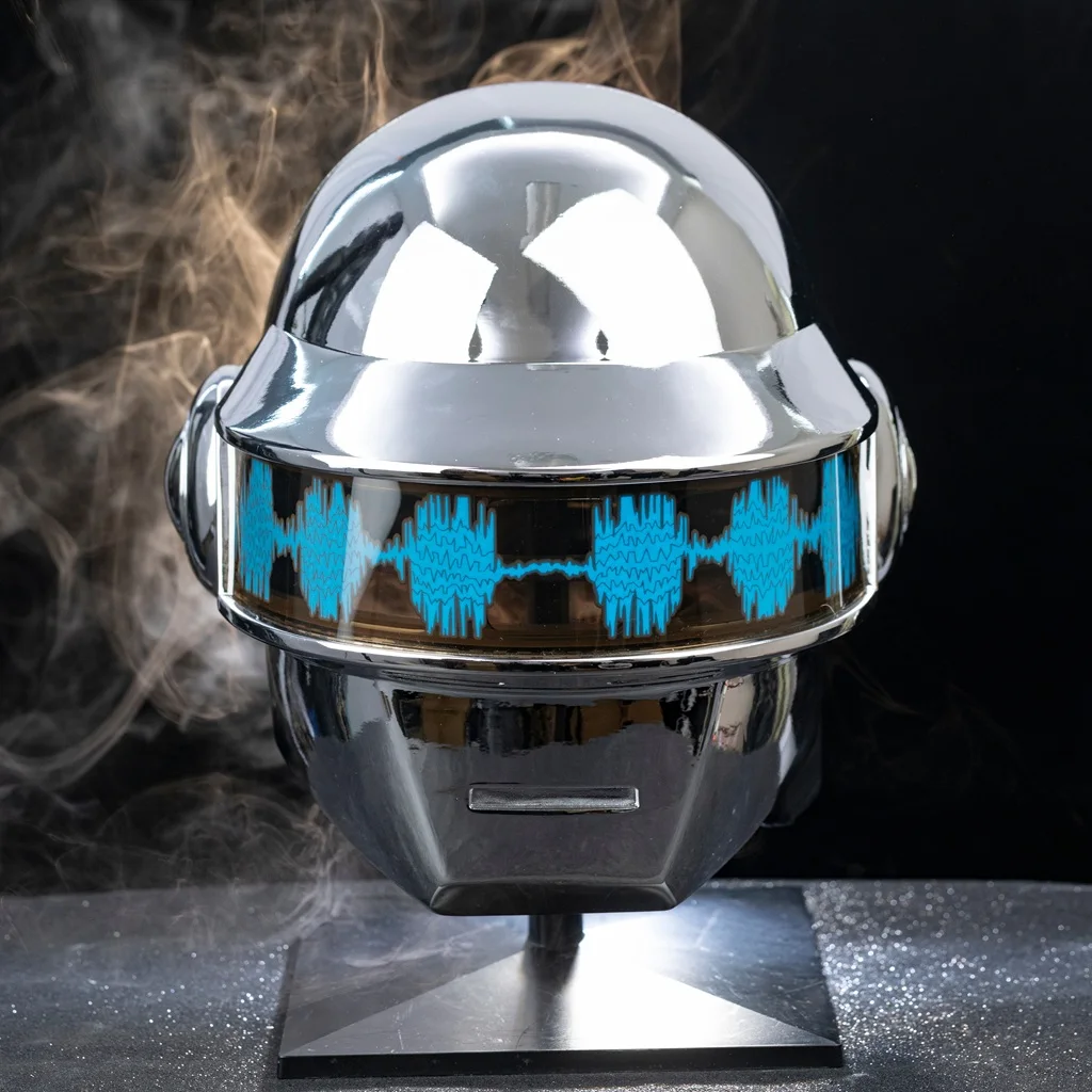 Xcoser Daft Punk Helmet Thomas Bangalter Cosplay Prop Resin Electroplated Silver Plated with EL Light