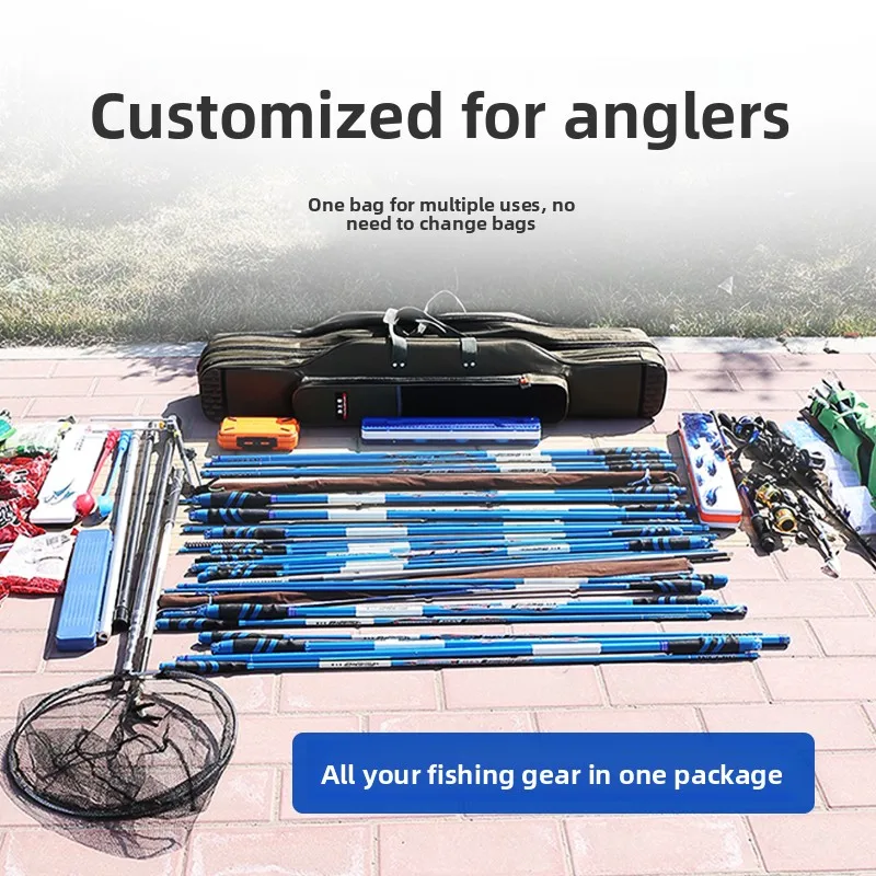 Large Capacity Thickened Waterproof Fishing Rod Bag, Tackle Storage for Fishing Gear, Scratch-Resistant Durable for Anglers