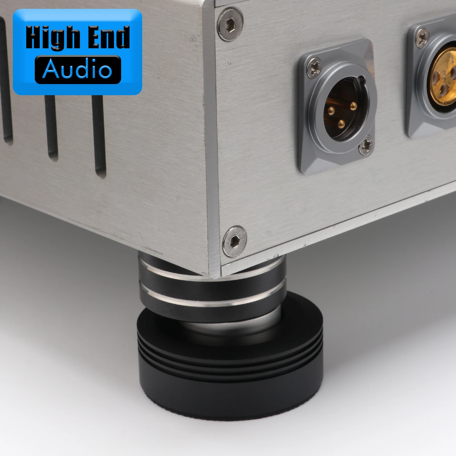 Preffair 4pcs Speaker Feet 50 mm x 20 mm Isolation Feet, Anti-Vibration steel ball and Non-Slip Speaker Pads