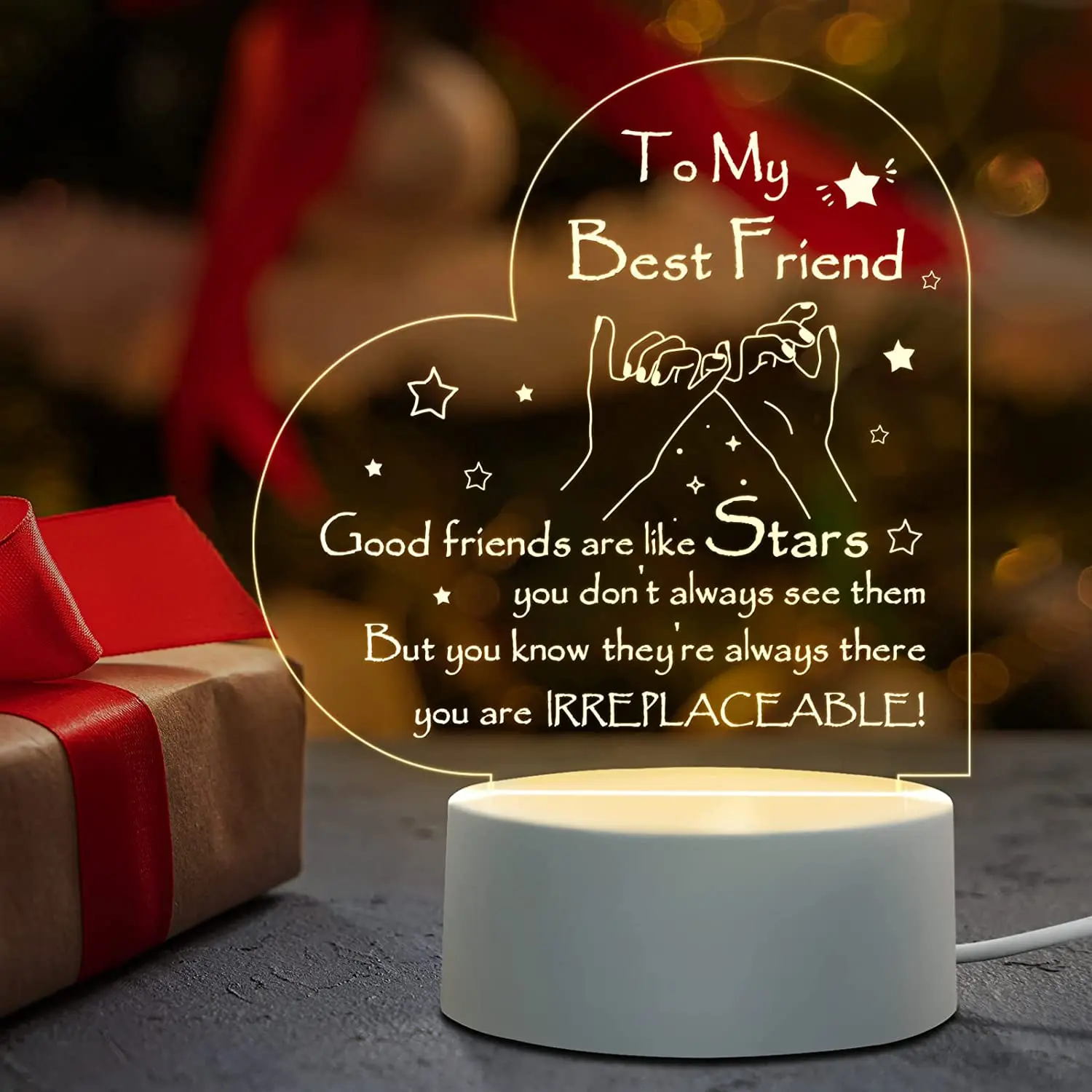 Calibron Friend Birthday Gifts for Women Night Lights Unique Friend Gifts Acrylic Night Lamps Birthday Gifts for Friends Female