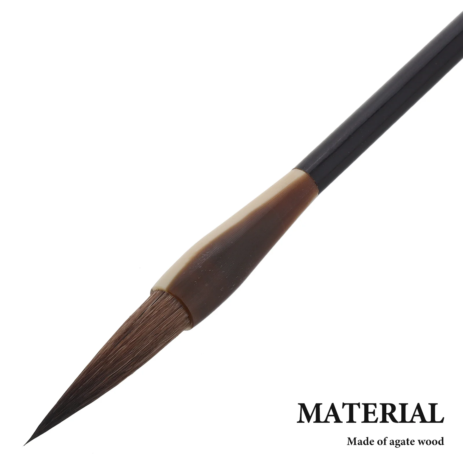 Gray Tail Chinese Painting Brush Medium Size Agate Wood Handle Ox Ear Raccoon Hair For Calligraphy Writing Art Beginners