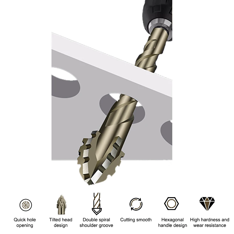 Exzentrische Bohrer Vier-Flöte Glas Fliesen Stanzen Rock Platte Dreieck Für Elektrowerkzeuge Bohrer Zubehör Auf Lager Großhandel