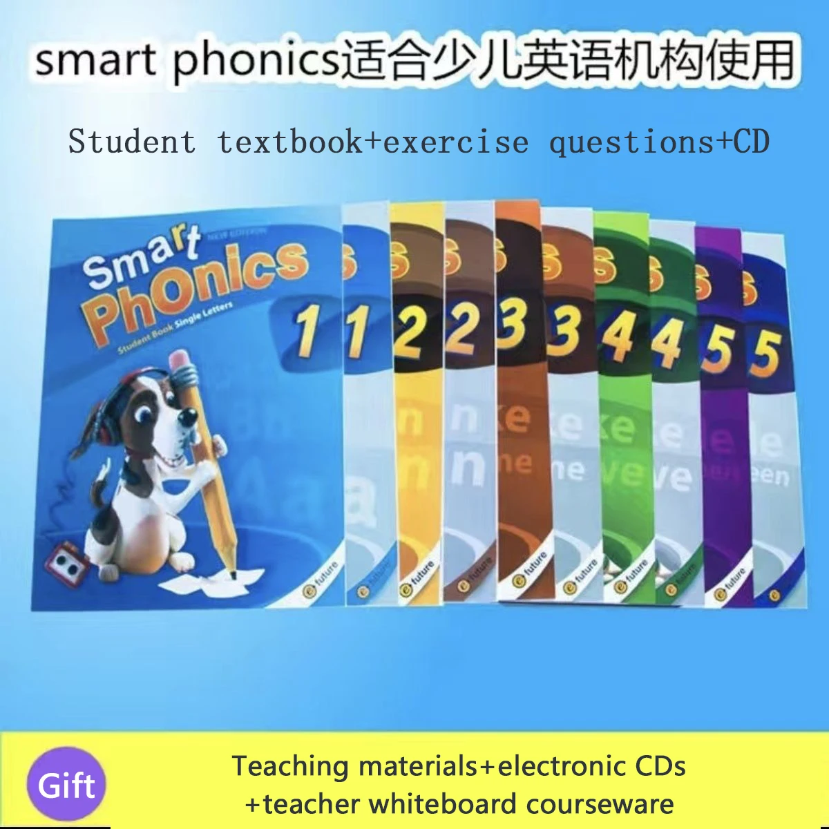 

Original point reading version Smart Phonics Natural Phonics 1/2/3/4/5 Children's English Textbook Set