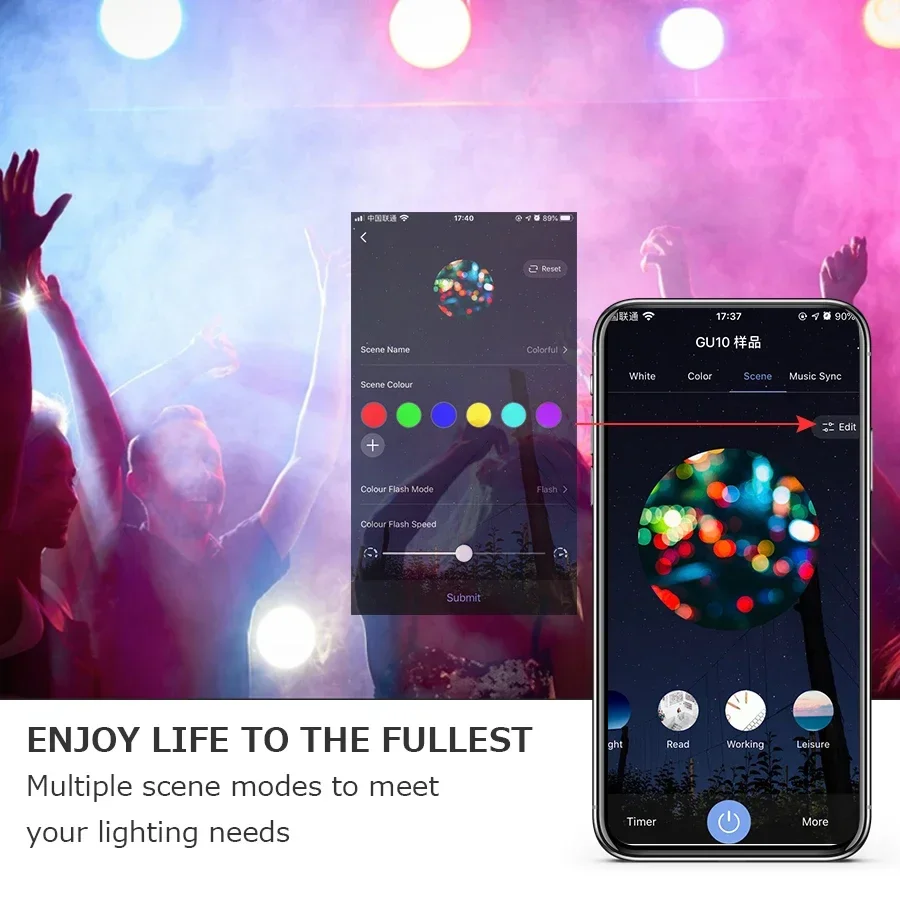 Tuya Smart WiFi LED Bulb Light 220V 110V 9W 7W 5W GU10 Spotlight RGBCW Dimmable Voice APP Control Works With Alexa Google Home