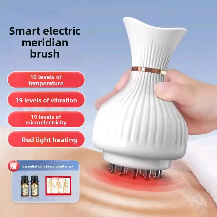 

Бытовая электрическая щетка-руридиан, нагревательный вибрационный массажер для живота, меридиан для ног, выемка, скребковый инструмент