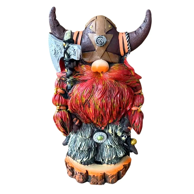 

Viking Warrior Gnome Doll Resin Guard Handmade Garden Gnome Statue For Fireplace Christmas Tree Decoration Home Decorations