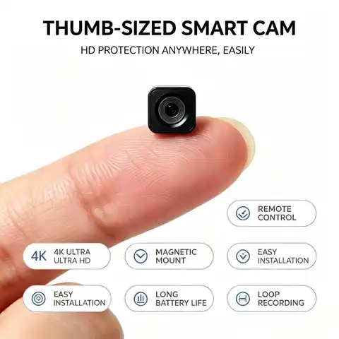 A5 Ultra Mini Square Portable Home Monitor Camera 4K Ultra HD Wireless IR Night Vision Motion Detection Loop Recording Remote View APP Cam for Indoor Outdoor Baby Pet Family Property Monitoring