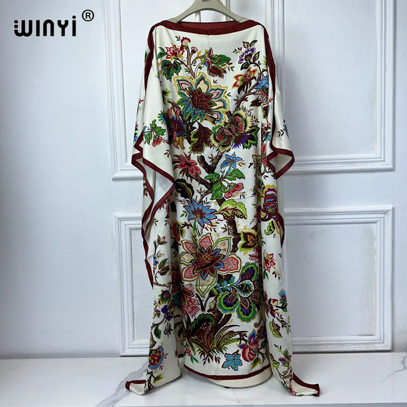 WINYI-Robe maxi à imprimé bohème pour femmes musulmanes, vêtements africains de haute qualité, taille libre, mode maxi, abaya, dubaï