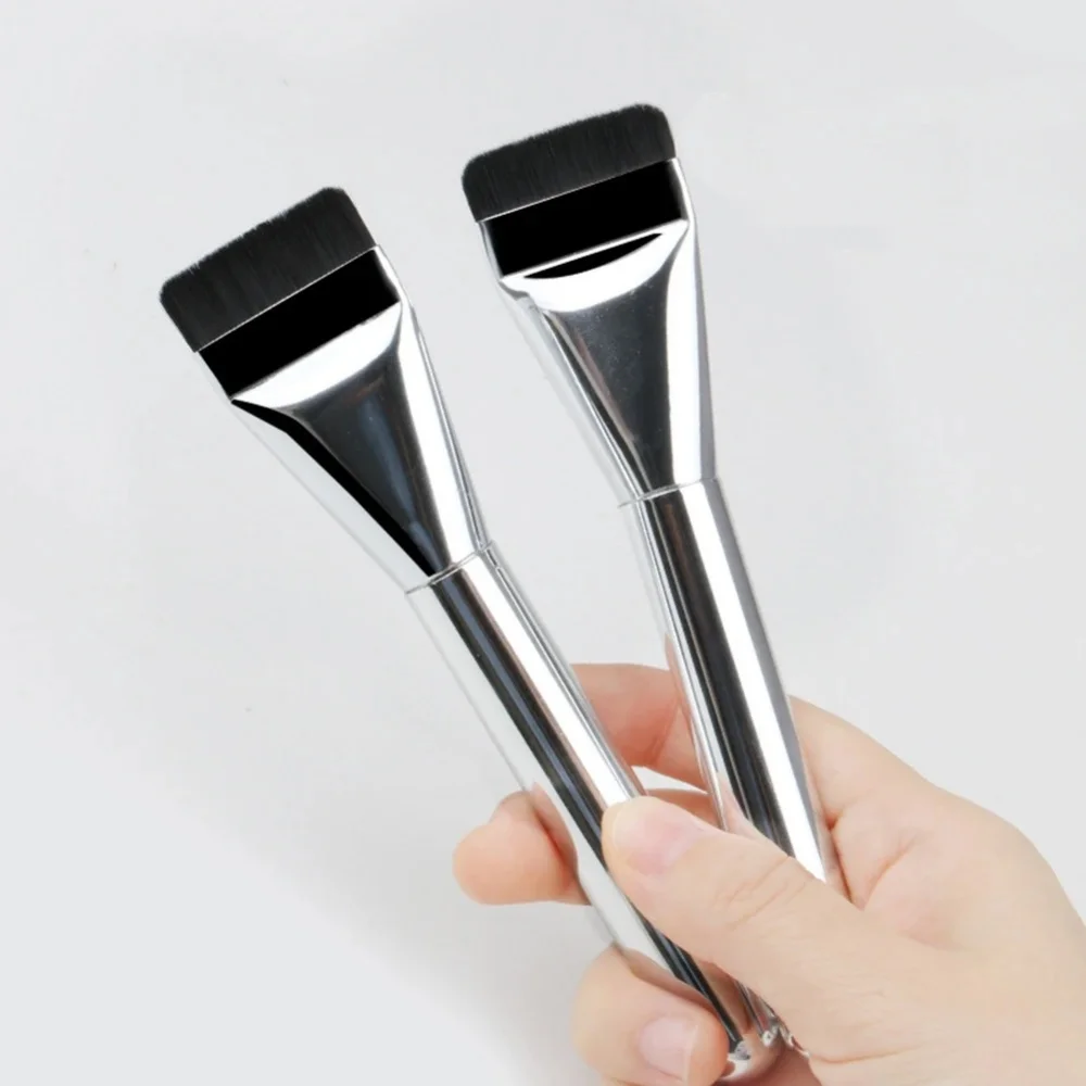 Roestvrijstalen Make-Up Spatel Mixing Stick Foundation Brush Set Oogschaduw Crème Pigment Menggereedschap Gezicht Contour Borstel Tool