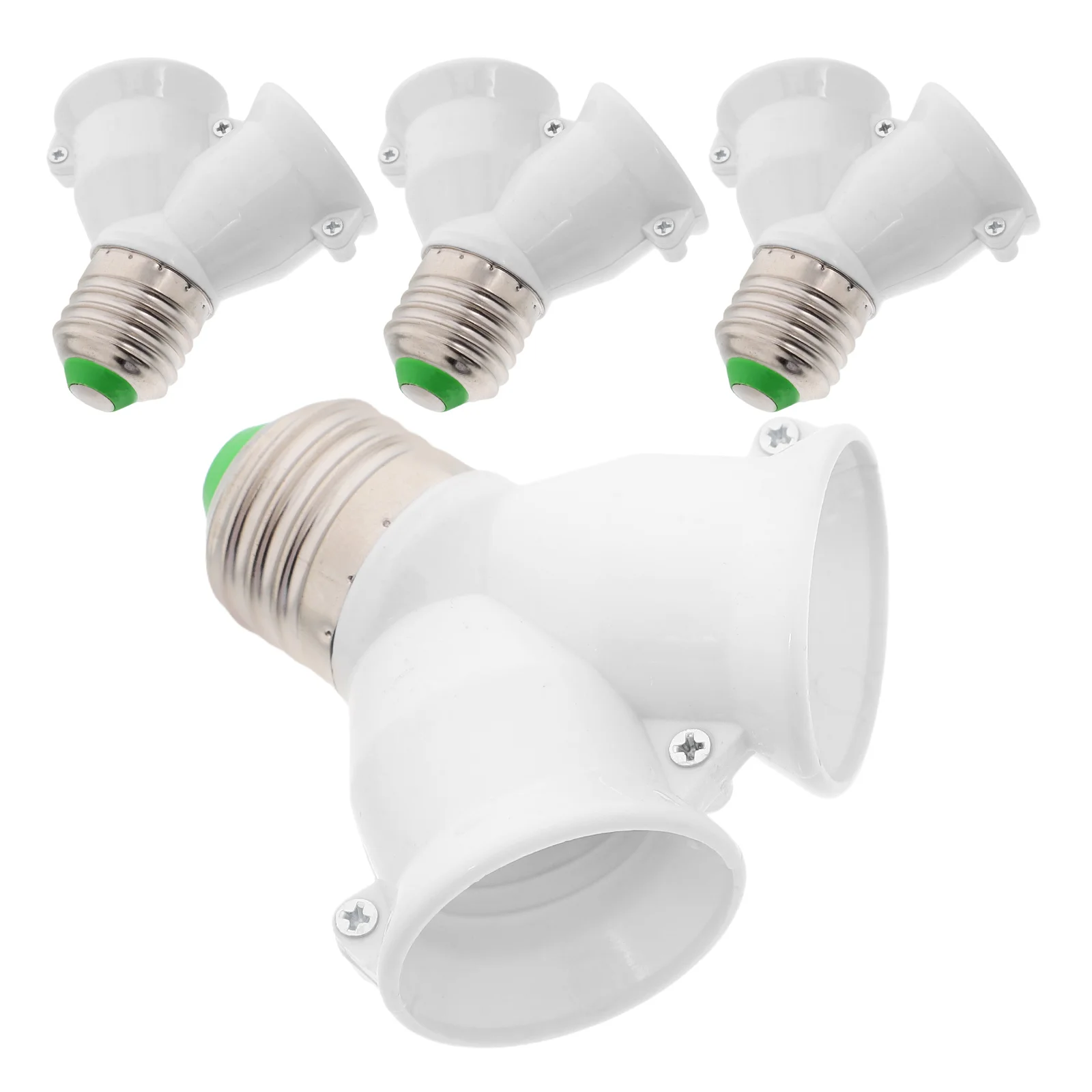 

4pcs Lamp Head Extension Converter Holder Light Socket Accessories Bulb Base Adaptor Dual Head Socket Plastic Easy