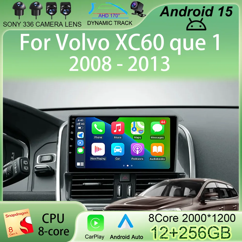 Мультимедийный плеер Android 15, автомобильное радио для Volvo XC60 que 1 2008 2009 2010 2012 2013 4G GPS BT Carplay 2din DVD autoStereo
