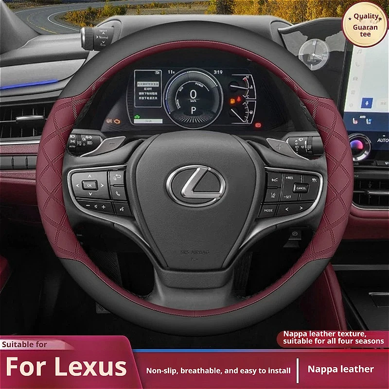 For Lexus Nappa Leather Steering Wheel Cover IS ES RX NX CT200 IS300 ES200 ES300h ES350h RX350 RX500h NX350h NX450h Accessories