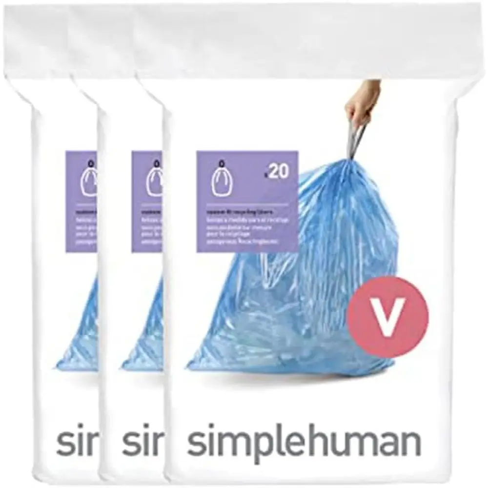 

60-Count Custom Fit Trash Liners, 16-18 Liter Capacity, Dispenser Packs, Blue