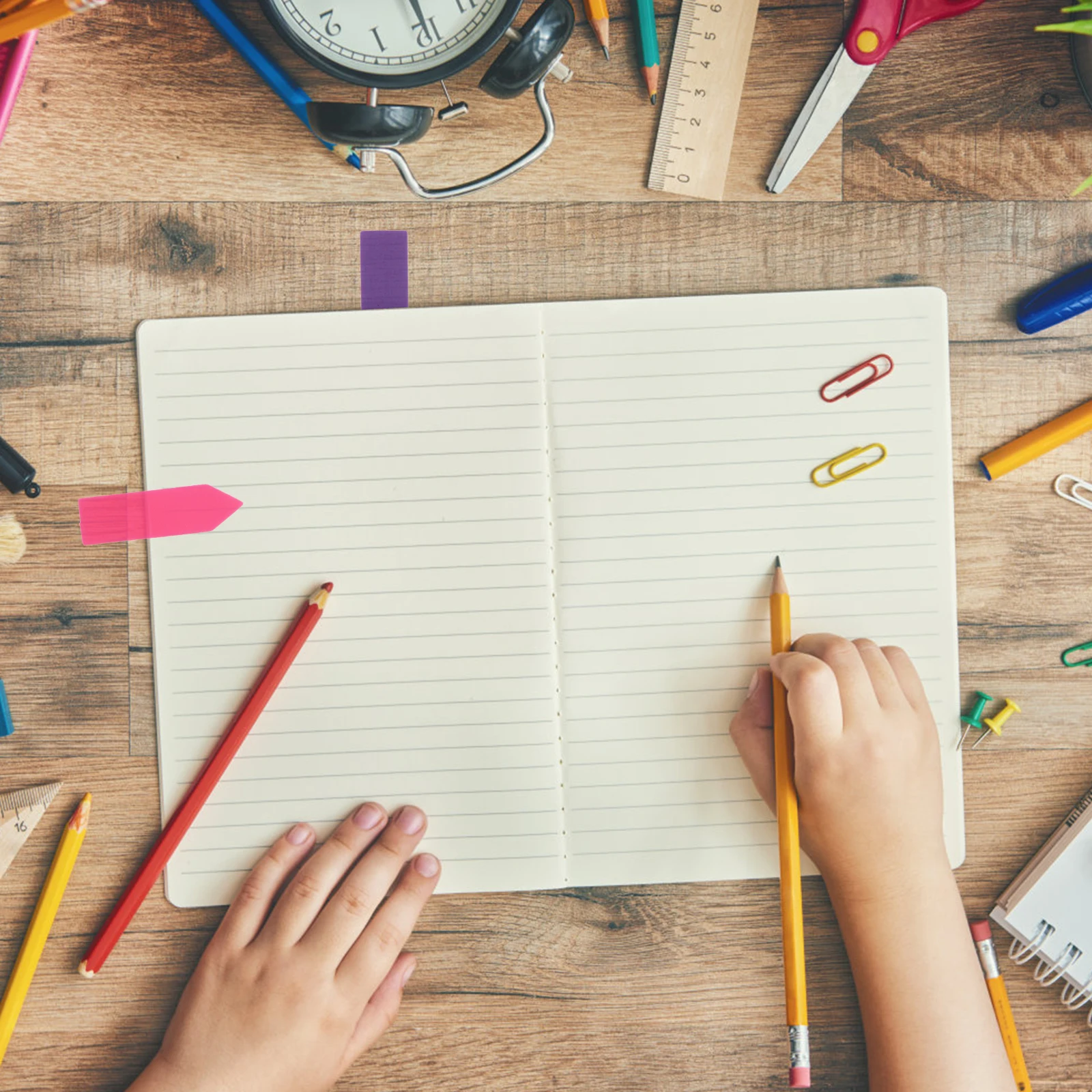 

5Sets Fluorescent Sticky Memo Notes PVC Stickers Ideal for Notes Classification Labeling Organizing