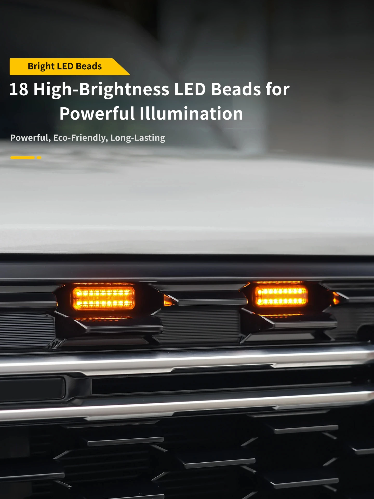 For Chery Jetour G700 Car Front Bumper Small Yellow Light Grille LED Flashing Warning Daytime Running Light Auto Accessories