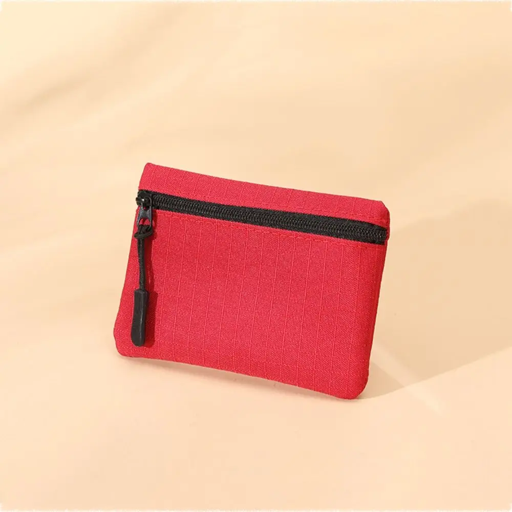 Simple Solid Color Mini Coin Purse Zipper Canvas Coin Key Bag Kid Storage Pouch Money Pocket Women Men