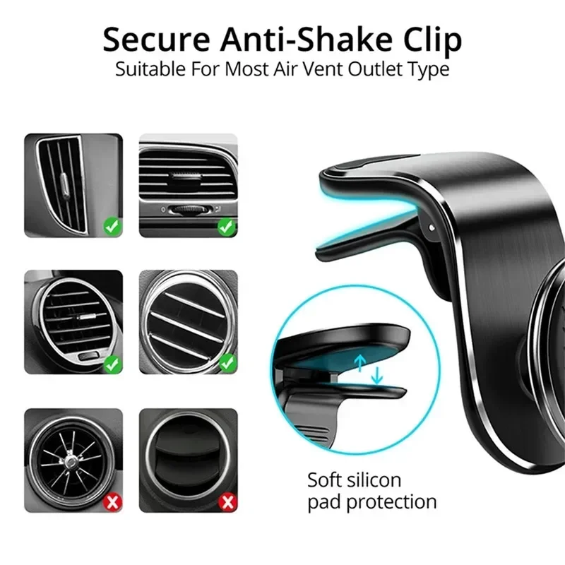 Magnetic Car Phone Holder Air Vent Clip Mount Mobile Cellphone GPS Support For Xiaomi iPhone 15 14Huawei Samsung Phone Car Stand