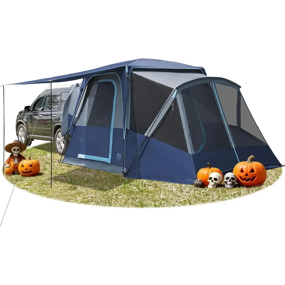 

Weatherproof 5-9 Person SUV Tent with Porch and Awning, Portable Car Tent, 13ft x 10ft x 7.1ft, Includes Rainfly and Storage Bag