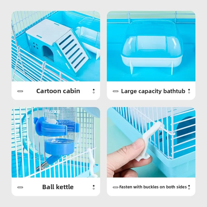 Large Hamster Cage Three Story Luxury Villa Castle Tall Basic Home Syrian Dwarf Pet Habitat House Hamster Accessories  Supplies view 5