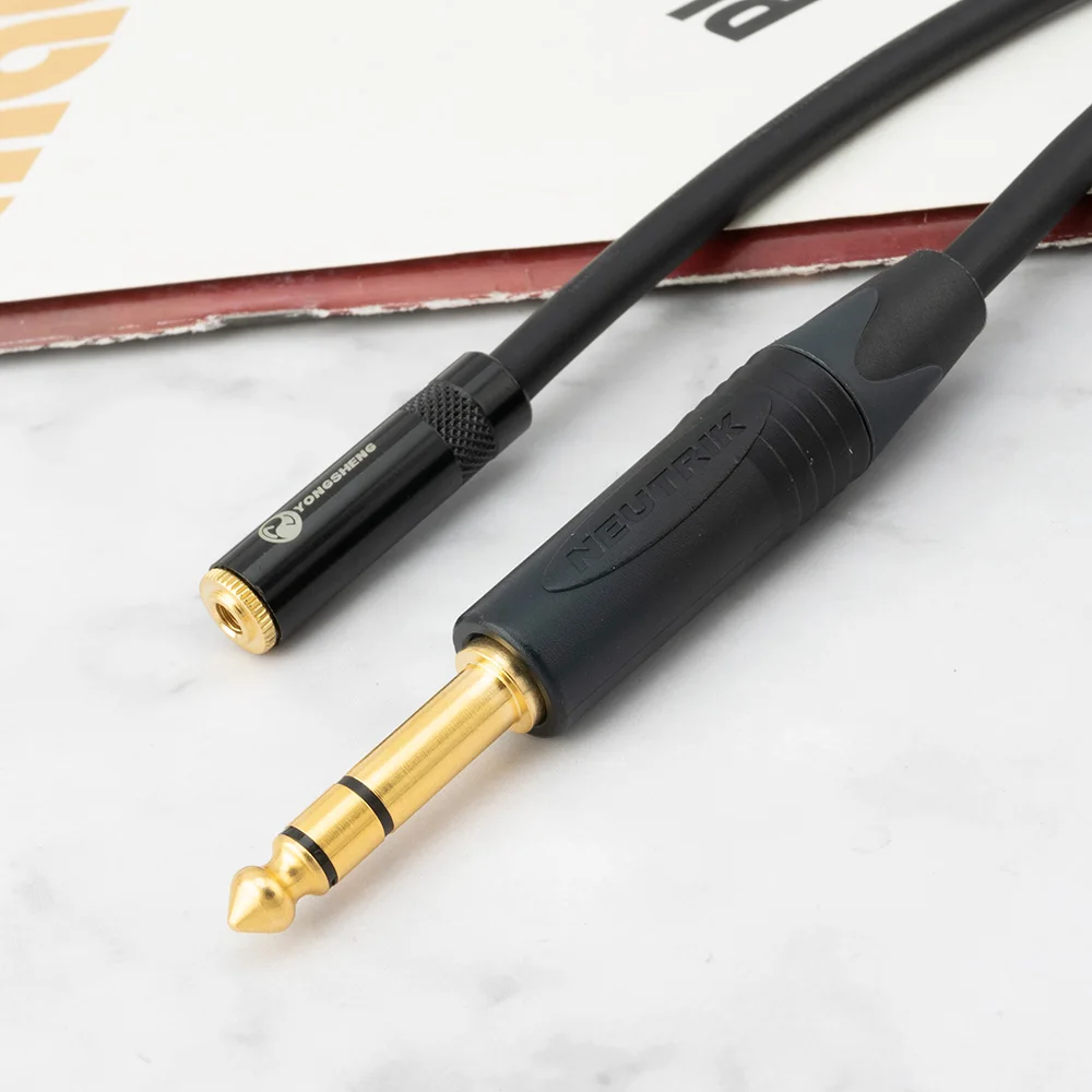 Handmade Japanese Mogami 2549 6.35mm Jack Male To 3.5mm Female Stereo Audio Cable Extended Monitor Headphone Cable Male-Female