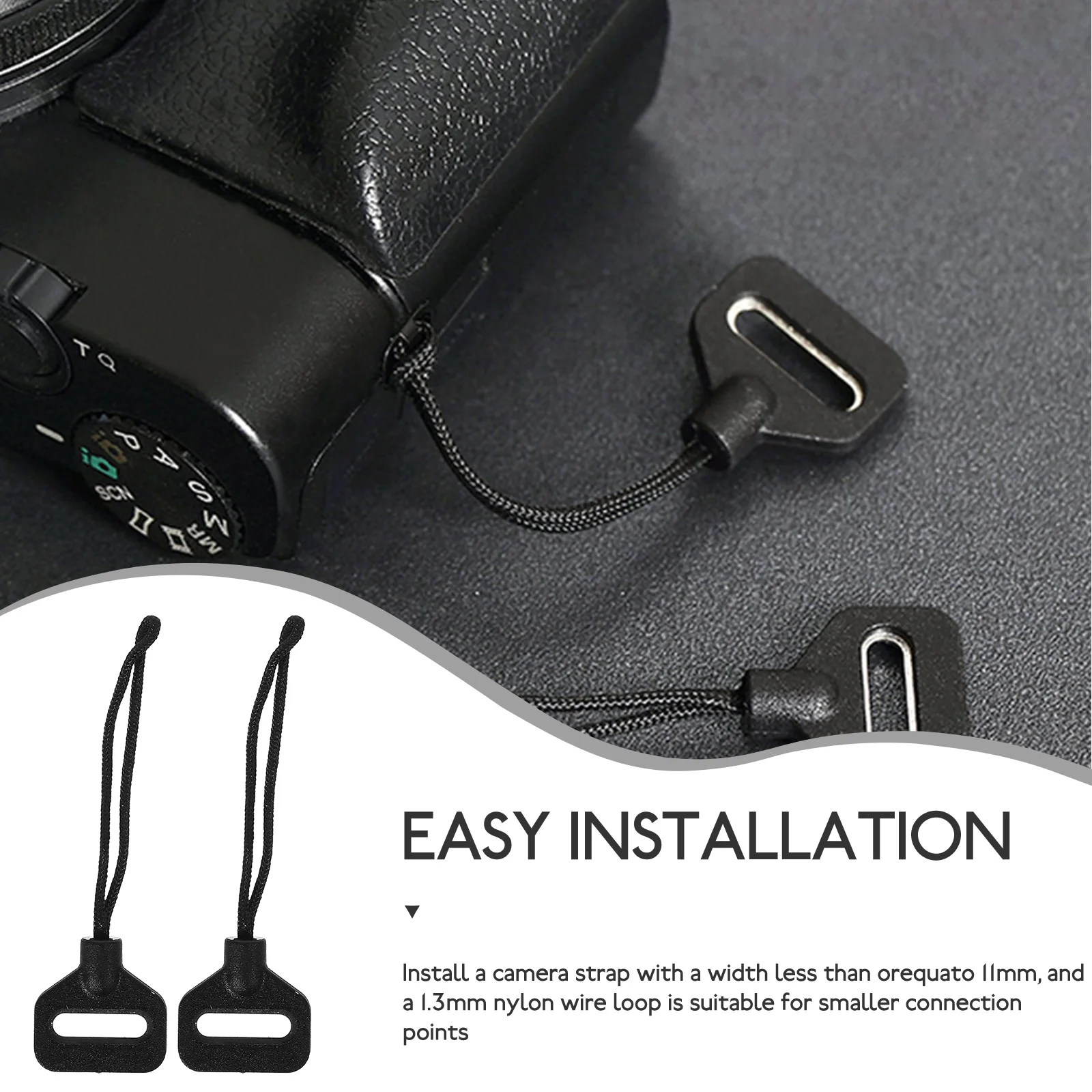 

2PCS Camera Shoulder Strap Conversion Buckle ABS Extender Loop for Neck Wrist 11mm 10kg Lightweight Sturdy Small Size Camera
