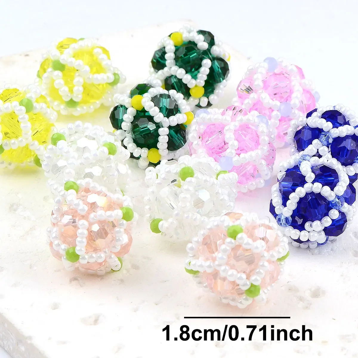 3pcs 1.8cm Random Color Mix Colorful Acrylic Beads Handmade DIY Accessories For Jewelry Making DIY Bracelet Necklace image 4