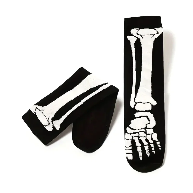 1pair Casual Women Gothic Halloween Socks Black Creative Men Fashion Cosplay Hip Hop Ghost Claw Novelty Couple Socks Size 36-43