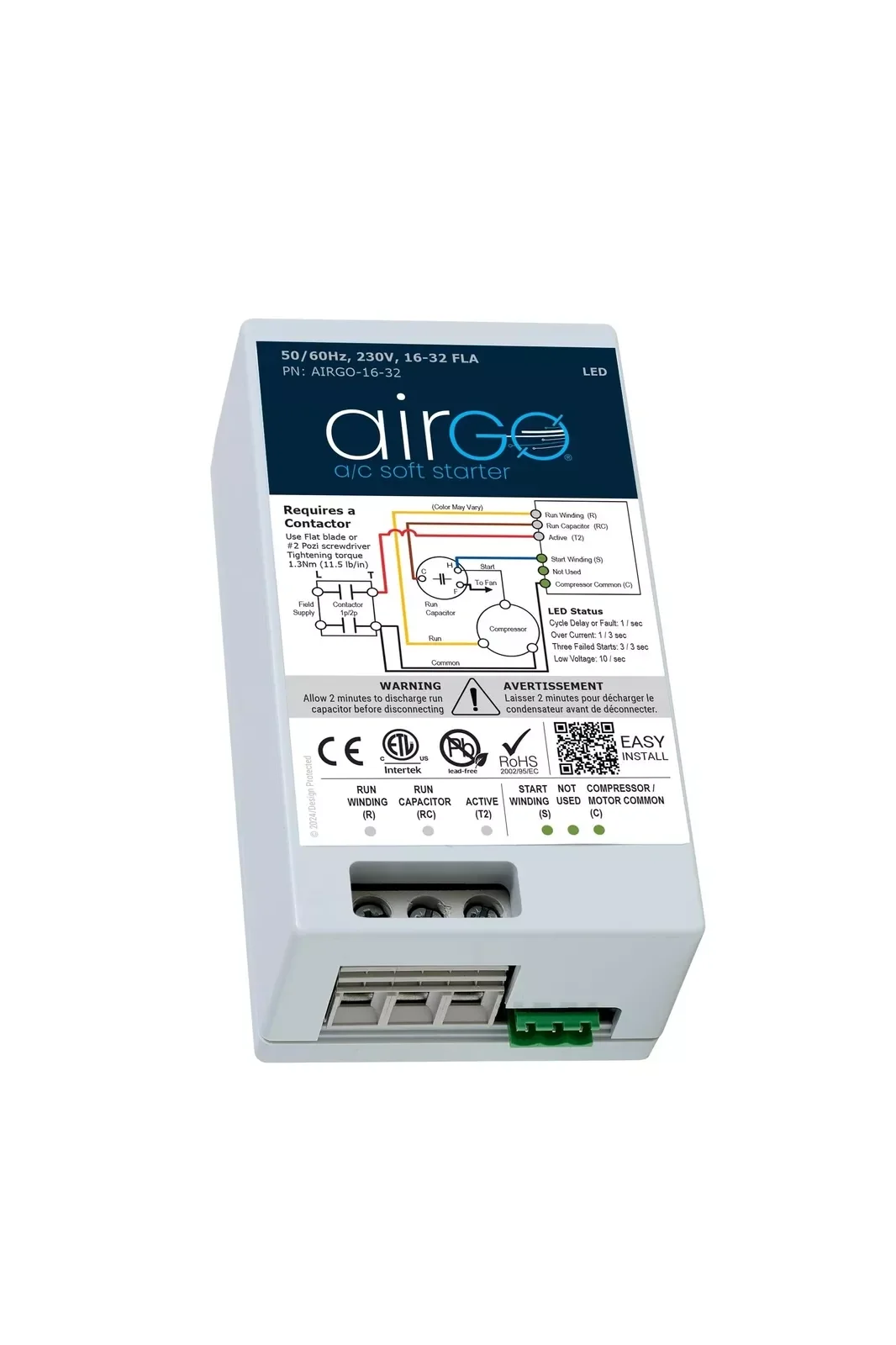 

0850063921039 AC soft starter suitable for mains/generator power supply minimum soft start AIRGO