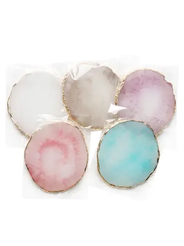 Round Resin Onyx Stone Nail Palette Nail Art Display Stand Gel Polish Tray Mixed Painting Pigment Tray Nail Art Display Stand