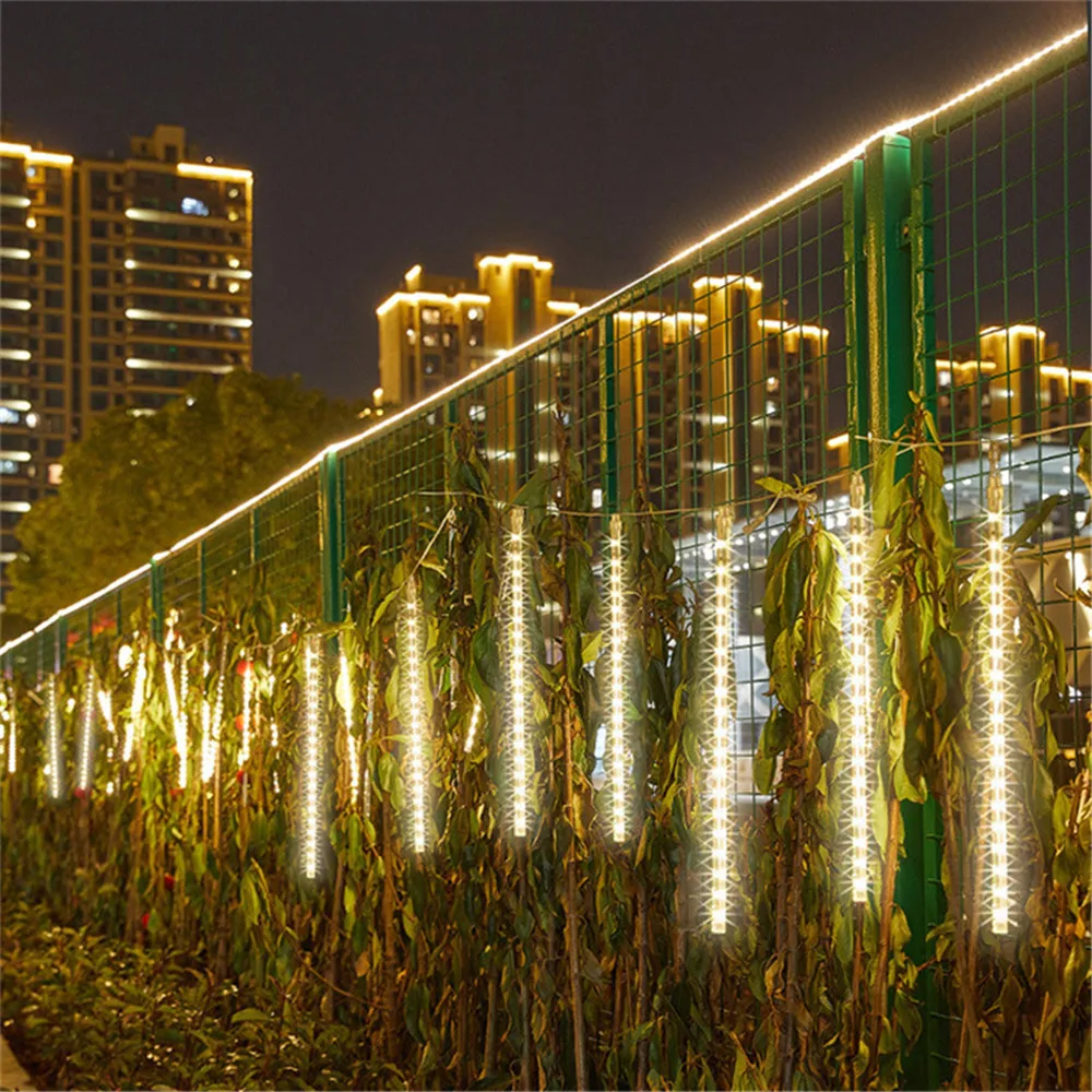 Juego de luces LED para decoración de calle, guirnalda de hadas para boda, Navidad, iluminación al aire libre, con enchufe de EE. UU./UE, 4/3/2/1set