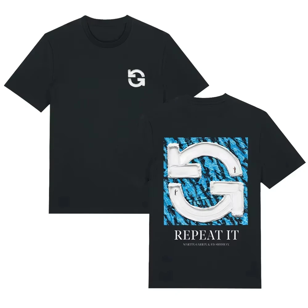 Garrix Ed Sheeran Repeat It T Shirts High Quality Pure Cotton Short Sleeve T-shirt Men's Women's Clothe Harajuku Y2k Streetwear
