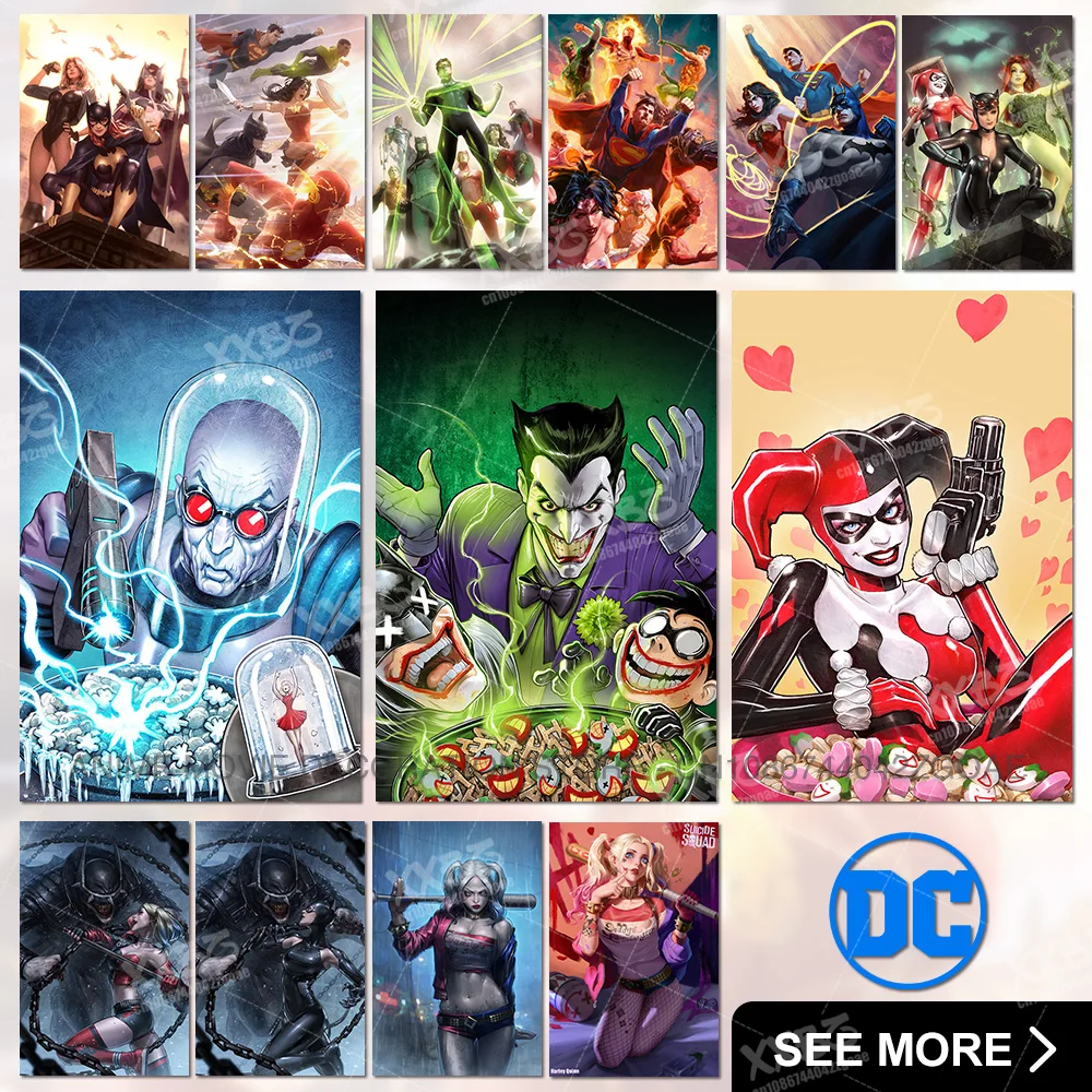 Pintura en lienzo de DC Comics, arte de pared de Joker, Harley Quinn, decoración del hogar, Hawkman, imagen impresa, carteles canarios negros, Catwoman sin marco