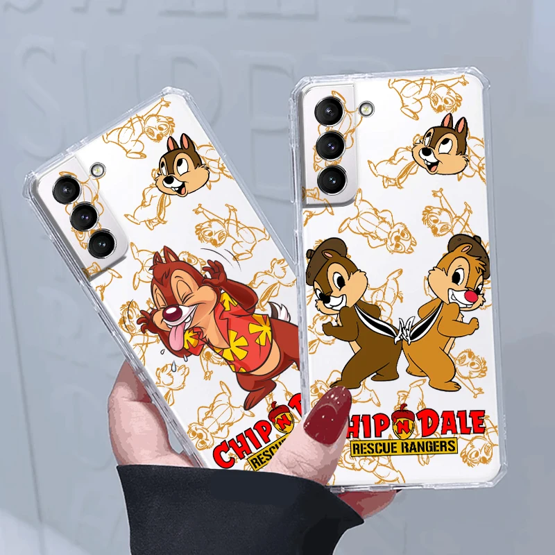 

Disney Chip 'n' Dale Cute For Samsung S23 S22 S21 Ultra S20 FE S10 S9 Pro Plus Lite 5G Transparent Phone Case Cover