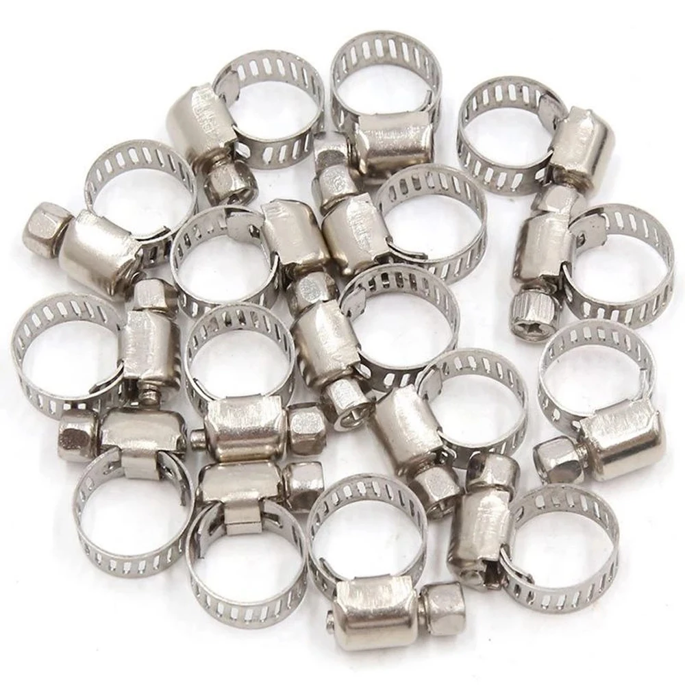 8mm Spring Clip Stainless Still Tube Clamp Fuel Line Pipe Worm Gear Clip Adjustable Drive Hose Clamp Tri Clamp