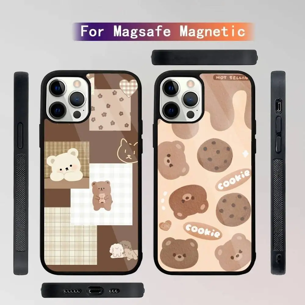 

Cute Bear Phone Case For iPhone 16,15,14,13,12,11,Plus,Pro,Max Mini Magsafe Magnetic Wireless Charging