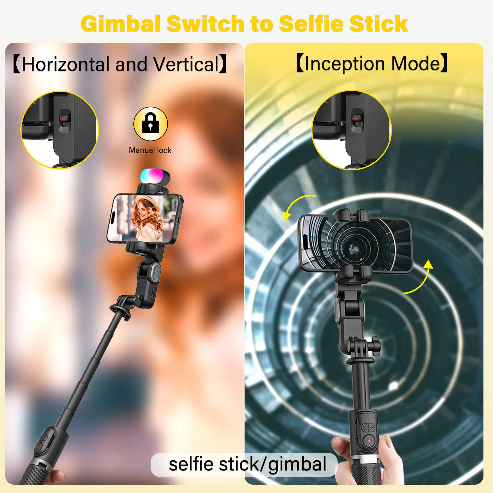 AOCHUAN M2PRO Smartphone Gimbal Stabilizer1-Axis Stabilizer Face Tracking without App 4-in-1 Mobile Gimbal Stabilizer for phone