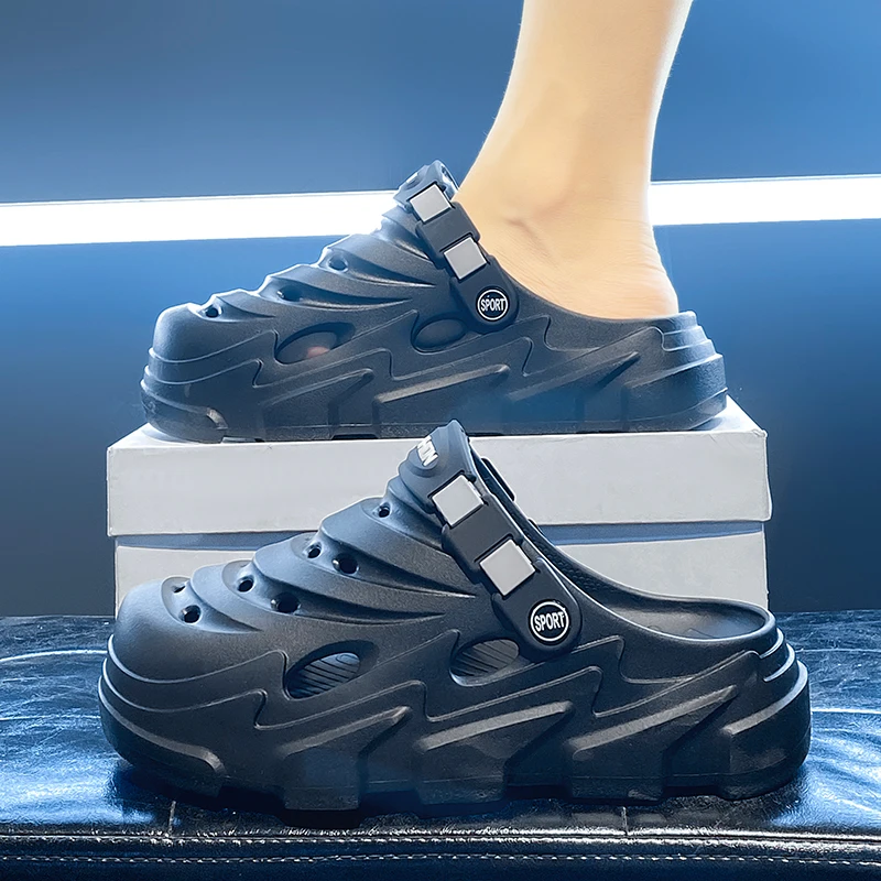 Strandpantoffeln für Herren, Unisex, sportlicher Stil, dickbesohlte, weiche und flexible, rutschfeste, atmungsaktive Sommersandalen und -pantoffeln aus Eva-Material
