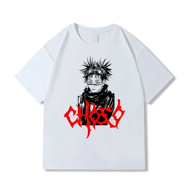 Classic Anime Style Pure Cotton Spell Battle Peripheral Anime Print Men's and Women's Clothing Summer Fashion Loose T-shirt