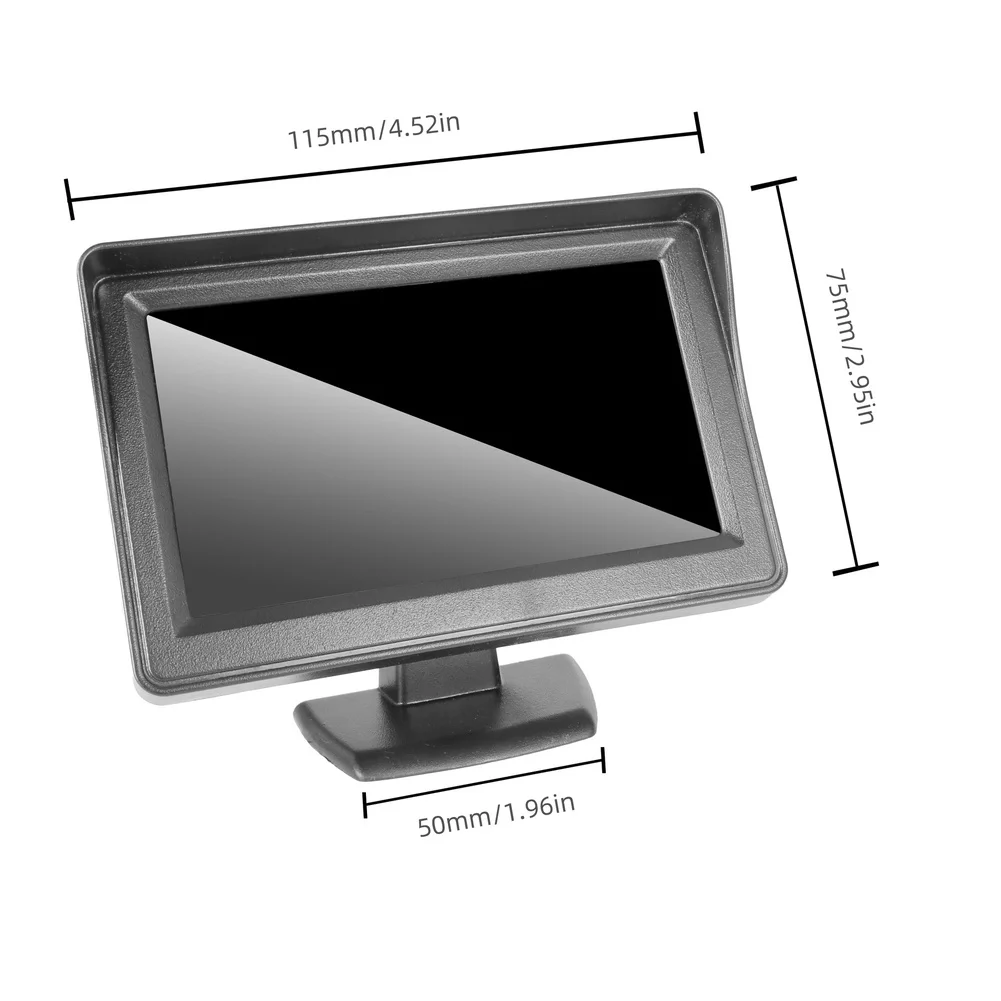 12-24V Rearview Camera Display TFT LCD Display Screen 4.3 Inch Car Monitor High-Definition Reversing Image Display