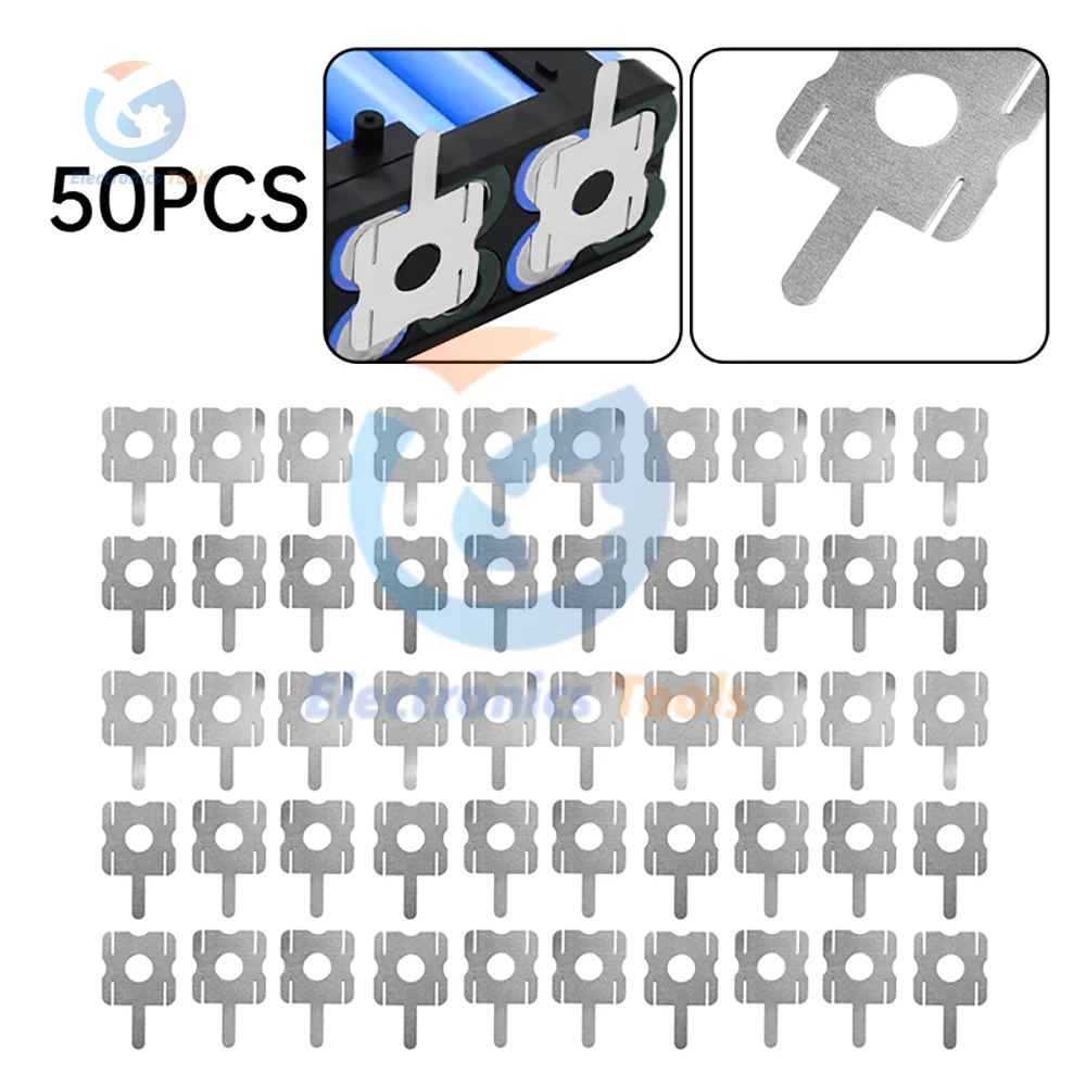 

50PCS 0.18mm Nickel Sheet 18650 Lithium Battery Pack Spring Connector U-shaped 4S Battery Nickel Spot Welding Tool Accessories