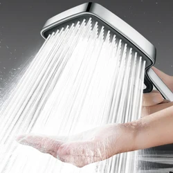 High Pressure Large Flow Shower Head 4 Modes Big Panel Water Saving Spray Nozzle Massage Rainfall Shower Bathroom Accessories