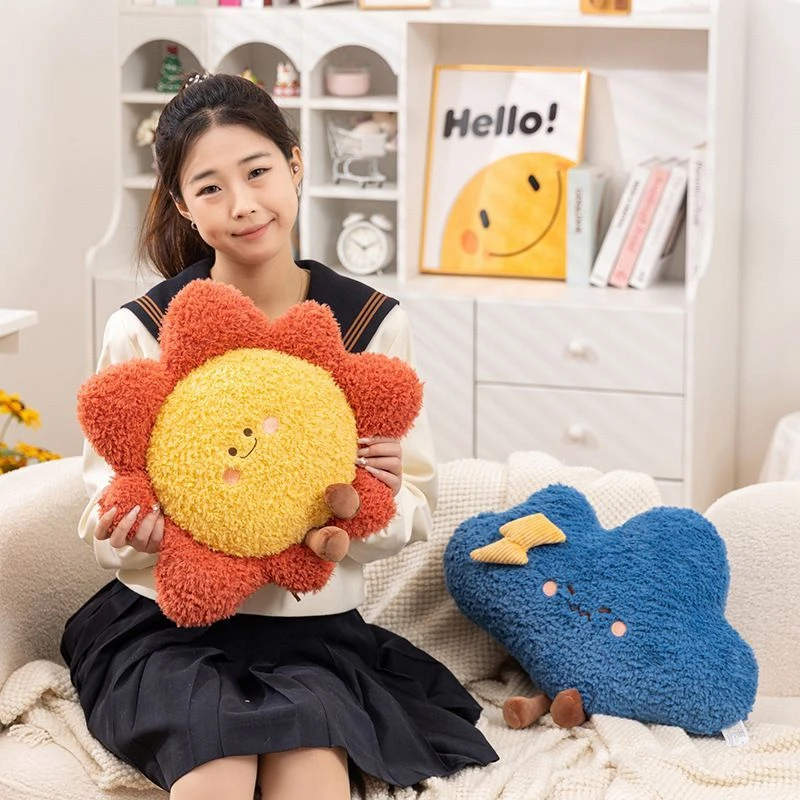 40-50cm New High-profile Horizontal Starry Sky Cartoon Plush Toy Super Soft Star Moon Sun Cushion Doll Children's Gift