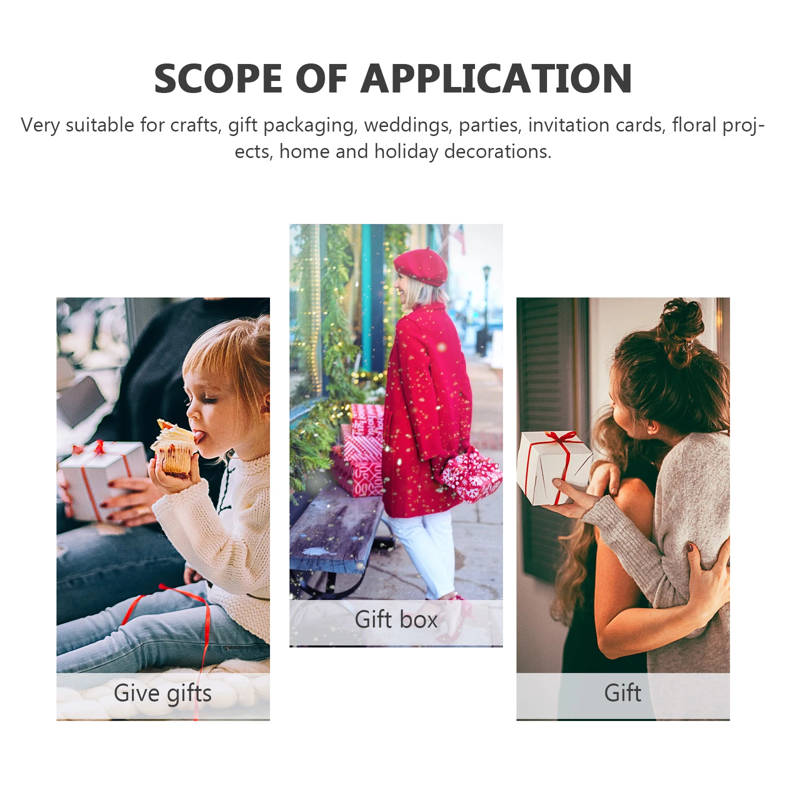 

Creative Decorative Ribbons 2Pcs Holiday Gift Wrapping Ribbons Chic Packing Ribbons