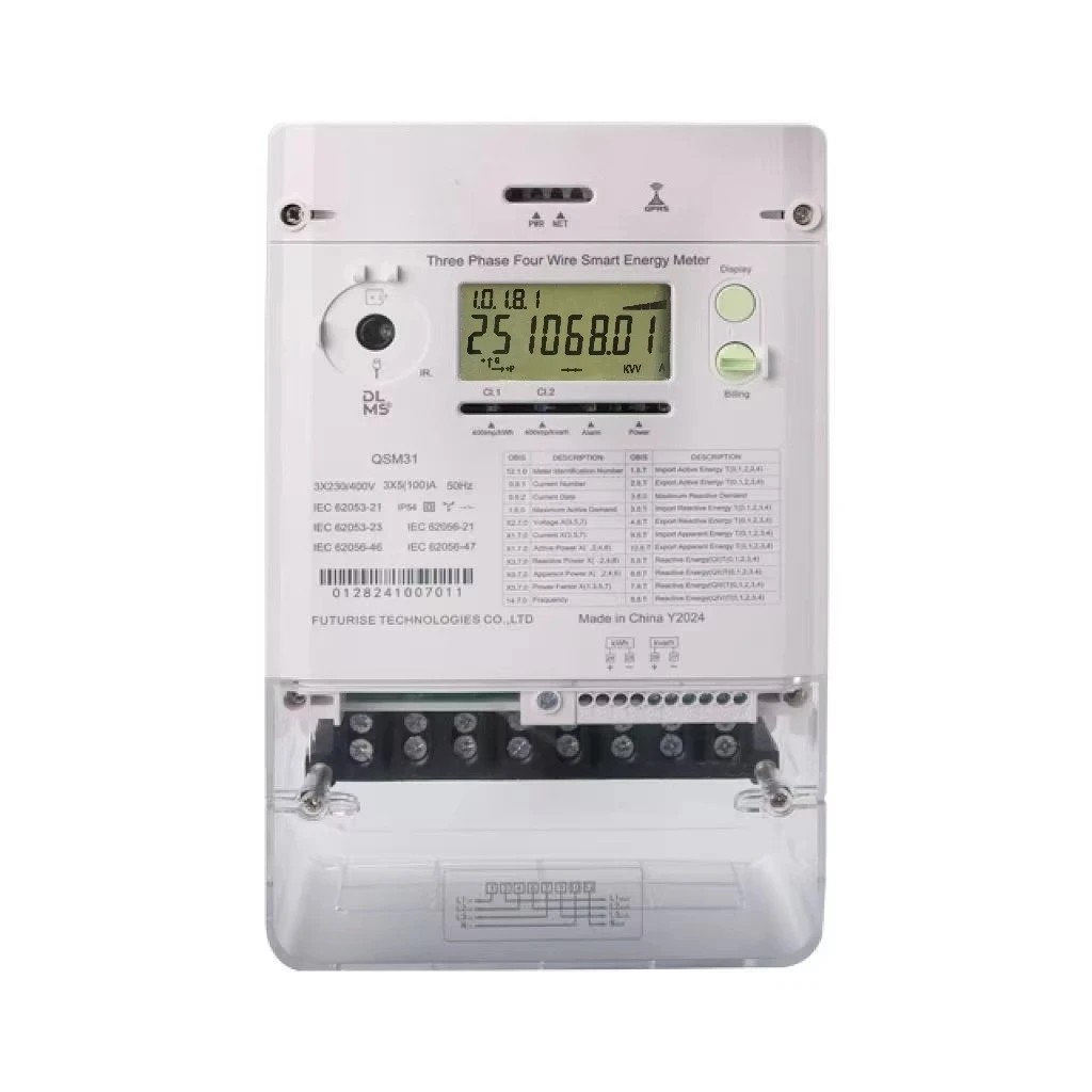 

Three Phase Smart Meter Display Energy Monitoring Electric Power with Communication Module and Vending System