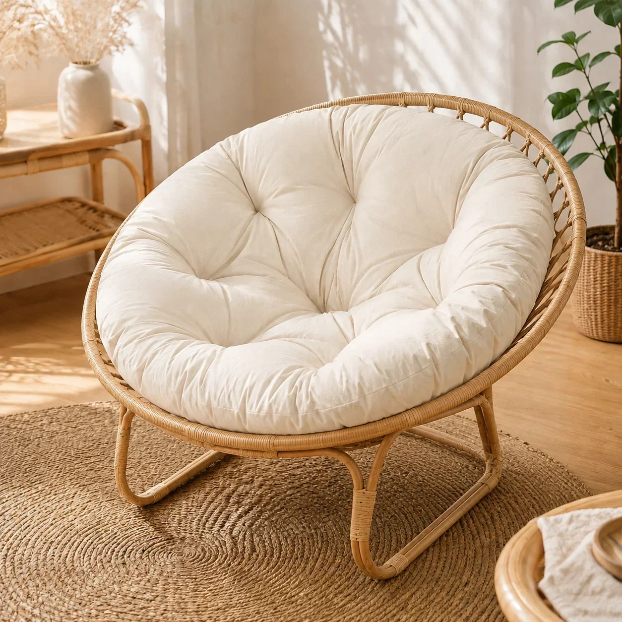 100cm Waterproof Papasan Chair Cushion Only Round Cushion Thick Seat Hanging Basket Rocking Chair Indoor Outdoor Seat Cushion